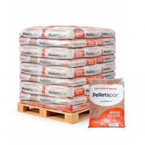 Pelletspor 6 mm – Palete com 65 sacos de 15 kg Pelletspor 6 mm – Palete com 65 sacos de 15 kg